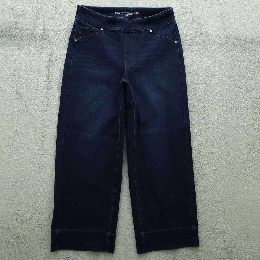 Chico's Pull On Jeans Women's Size 00 US-2 High-Rise Wide-Leg Crop 25.5" Inseam